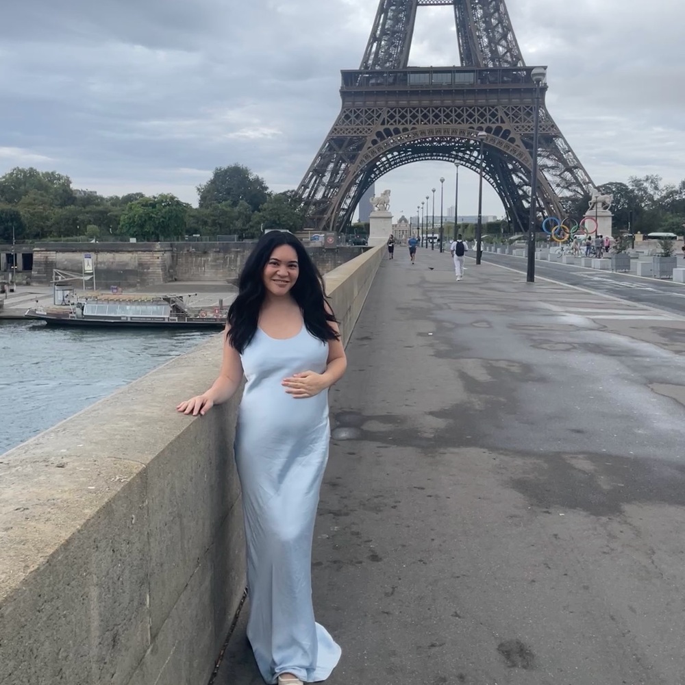 Line & Dot Light Blue Satin Maxi Dress
